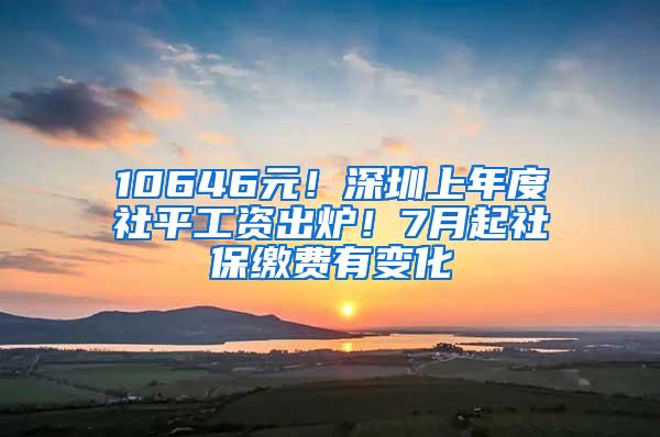 10646元！深圳上年度社平工资出炉！7月起社保缴费有变化