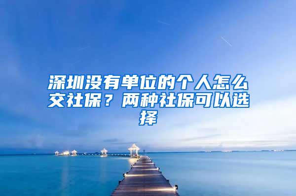 深圳没有单位的个人怎么交社保？两种社保可以选择