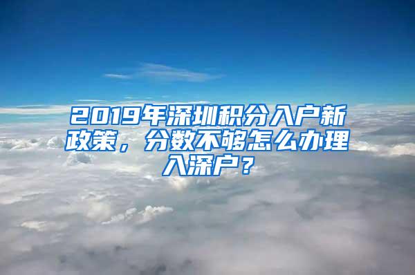 2019年深圳积分入户新政策，分数不够怎么办理入深户？