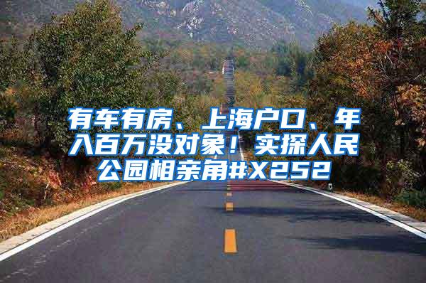 有车有房、上海户口、年入百万没对象！实探人民公园相亲角#X252