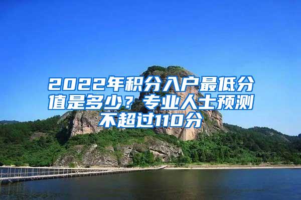 2022年积分入户最低分值是多少？专业人士预测不超过110分