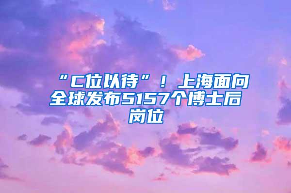 “C位以待”！上海面向全球发布5157个博士后岗位