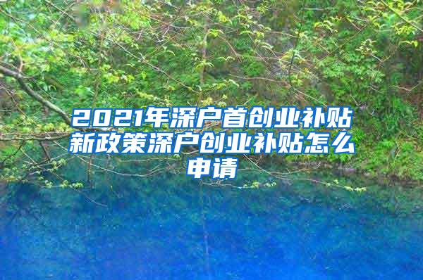 2021年深户首创业补贴新政策深户创业补贴怎么申请