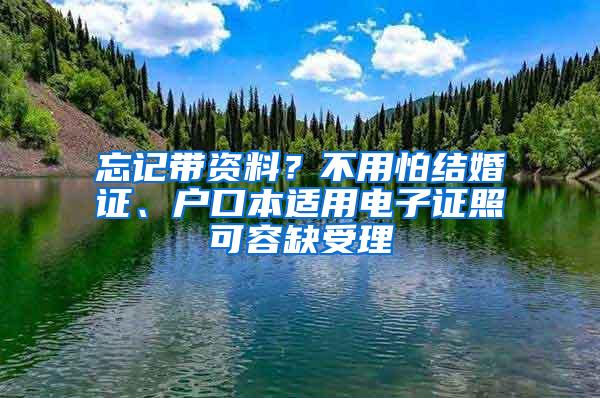 忘记带资料？不用怕结婚证、户口本适用电子证照可容缺受理