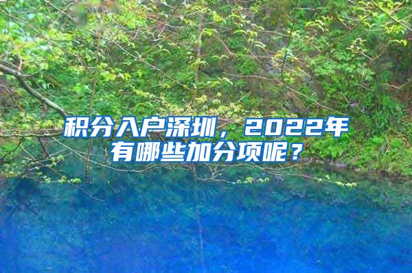 积分入户深圳，2022年有哪些加分项呢？