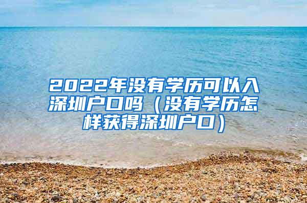 2022年没有学历可以入深圳户口吗（没有学历怎样获得深圳户口）