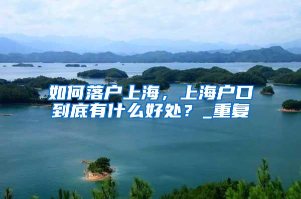 如何落户上海，上海户口到底有什么好处？_重复