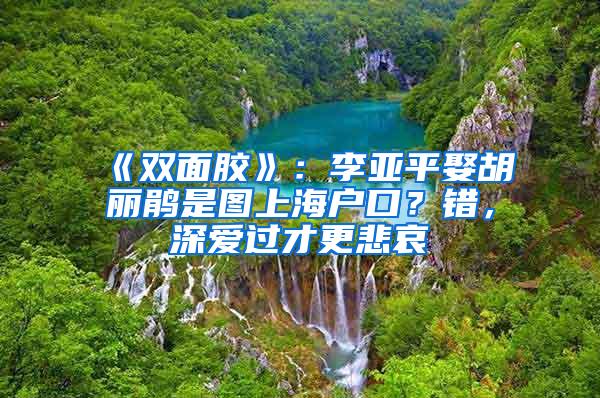 《双面胶》：李亚平娶胡丽鹃是图上海户口？错，深爱过才更悲哀