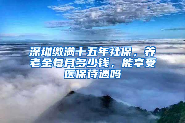 深圳缴满十五年社保，养老金每月多少钱，能享受医保待遇吗