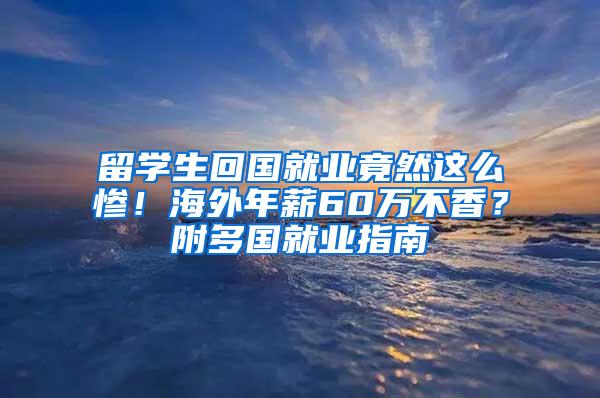 留学生回国就业竟然这么惨！海外年薪60万不香？附多国就业指南