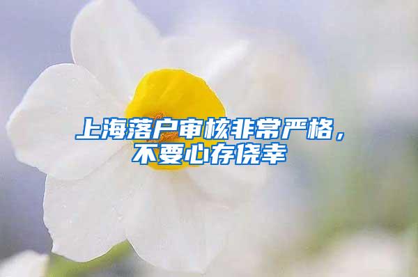 上海落户审核非常严格，不要心存侥幸