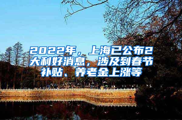 2022年，上海已公布2大利好消息，涉及到春节补贴、养老金上涨等