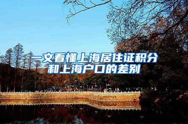 一文看懂上海居住证积分和上海户口的差别