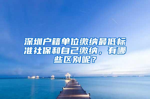 深圳户籍单位缴纳最低标准社保和自己缴纳，有哪些区别呢？