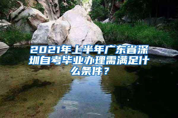 2021年上半年广东省深圳自考毕业办理需满足什么条件？