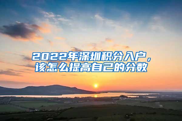 2022年深圳积分入户，该怎么提高自己的分数