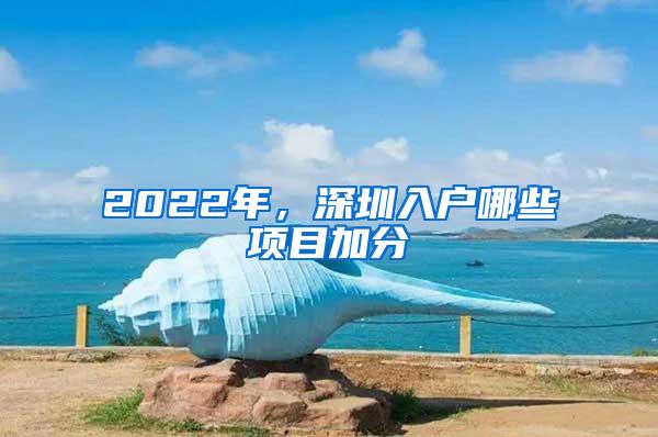 2022年，深圳入户哪些项目加分