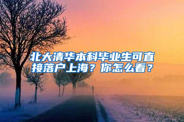 北大清华本科毕业生可直接落户上海？你怎么看？