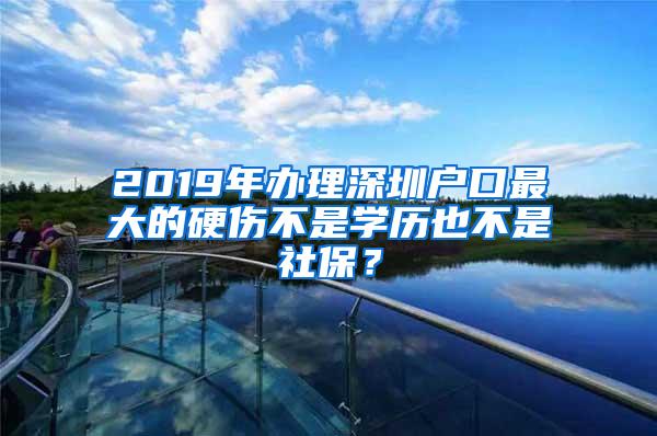 2019年办理深圳户口最大的硬伤不是学历也不是社保？