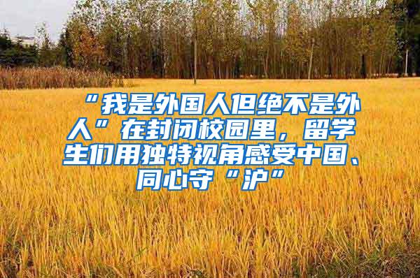 “我是外国人但绝不是外人”在封闭校园里，留学生们用独特视角感受中国、同心守“沪”