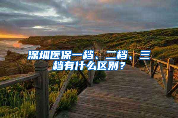 深圳医保一档、二档、三档有什么区别？