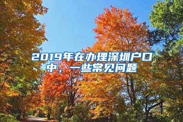 2019年在办理深圳户口中，一些常见问题