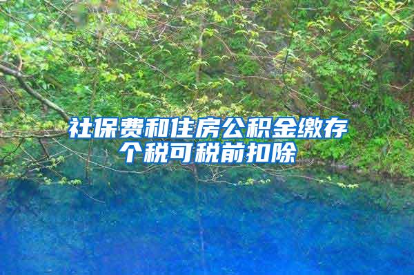 社保费和住房公积金缴存个税可税前扣除