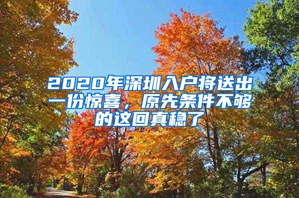 2020年深圳入户将送出一份惊喜，原先条件不够的这回真稳了