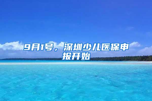 9月1号，深圳少儿医保申报开始