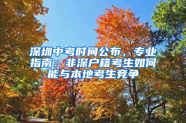 深圳中考时间公布，专业指南：非深户籍考生如何能与本地考生竞争