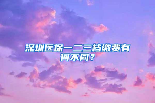 深圳医保一二三档缴费有何不同？