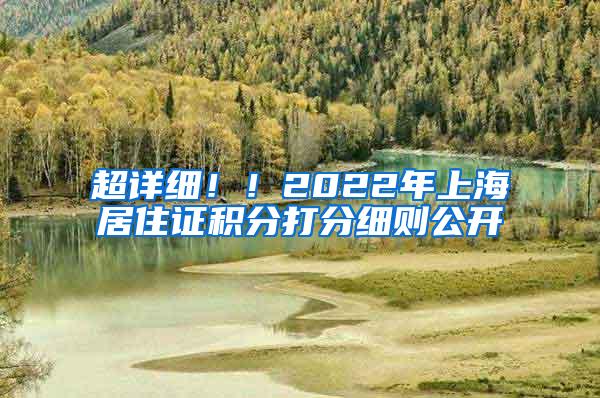 超详细！！2022年上海居住证积分打分细则公开