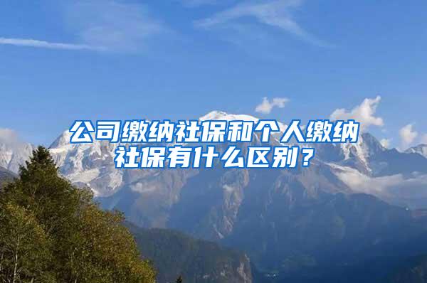 公司缴纳社保和个人缴纳社保有什么区别？