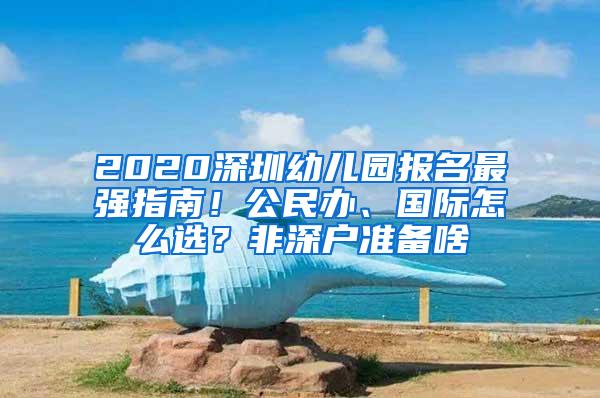 2020深圳幼儿园报名最强指南！公民办、国际怎么选？非深户准备啥