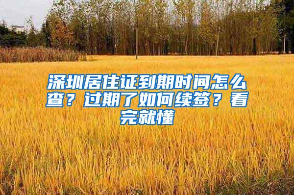 深圳居住证到期时间怎么查？过期了如何续签？看完就懂