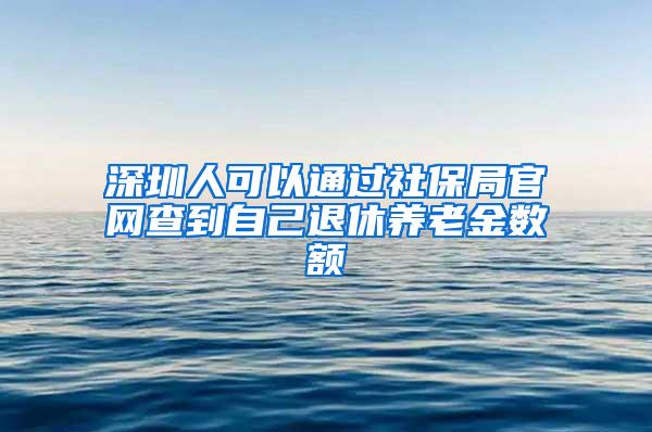 深圳人可以通过社保局官网查到自己退休养老金数额