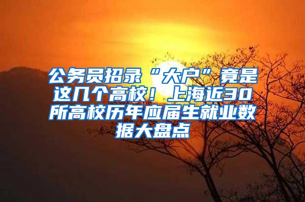 公务员招录“大户”竟是这几个高校！上海近30所高校历年应届生就业数据大盘点