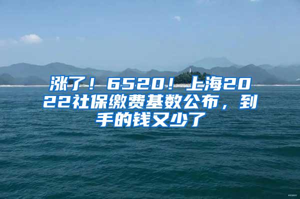 涨了！6520！上海2022社保缴费基数公布，到手的钱又少了