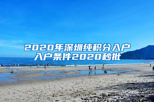 2020年深圳纯积分入户入户条件2020秒批