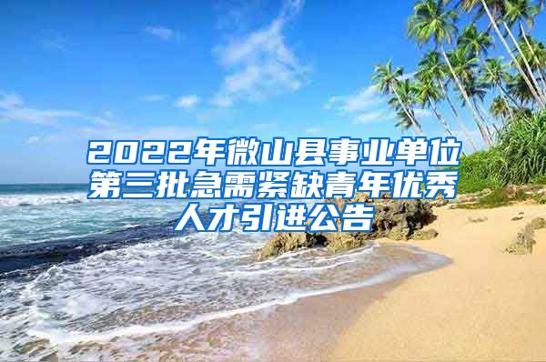 2022年微山县事业单位第三批急需紧缺青年优秀人才引进公告