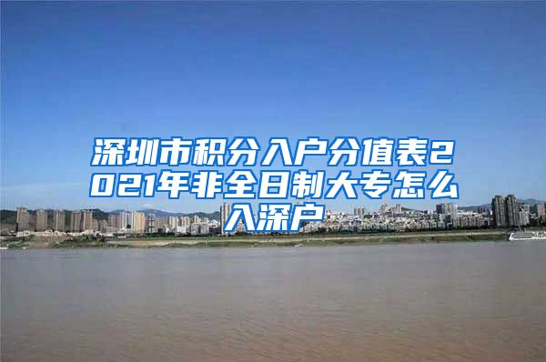 深圳市积分入户分值表2021年非全日制大专怎么入深户