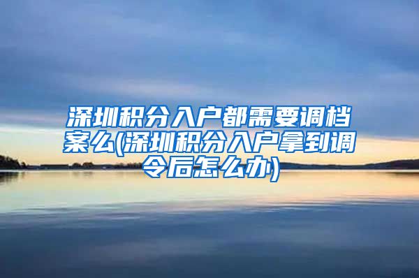 深圳积分入户都需要调档案么(深圳积分入户拿到调令后怎么办)