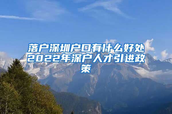 落户深圳户口有什么好处2022年深户人才引进政策