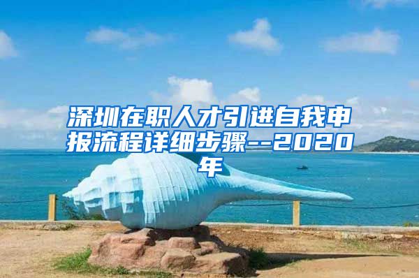 深圳在职人才引进自我申报流程详细步骤--2020年