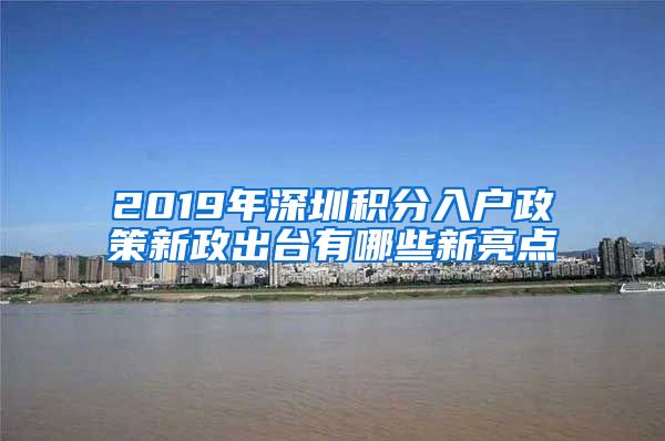 2019年深圳积分入户政策新政出台有哪些新亮点