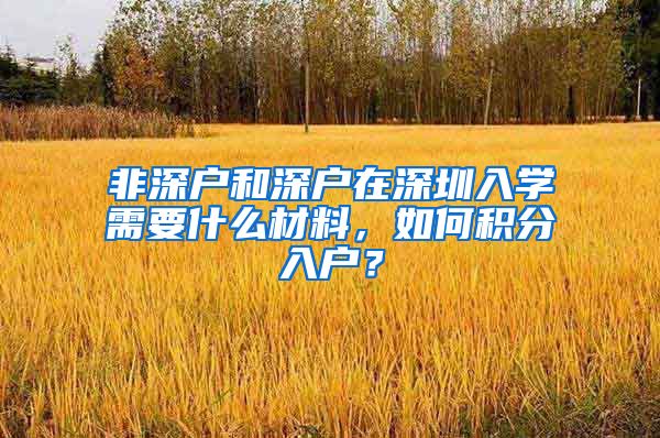 非深户和深户在深圳入学需要什么材料，如何积分入户？