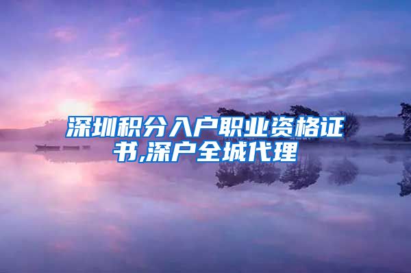 深圳积分入户职业资格证书,深户全城代理