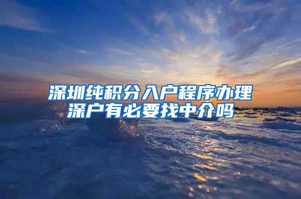 深圳纯积分入户程序办理深户有必要找中介吗