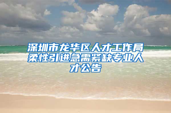 深圳市龙华区人才工作局柔性引进急需紧缺专业人才公告