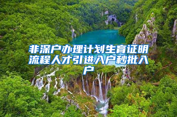 非深户办理计划生育证明流程人才引进入户秒批入户